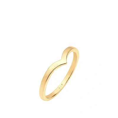 Afbeelding van Elli Basic Vform Ring goldcoloured, Dames, Maat: 54, Gold coloured