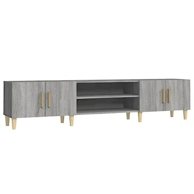 Image de vidaXL Meuble TV sonoma gris 180x31,5x40 cm bois d&#039;ingénierie816270