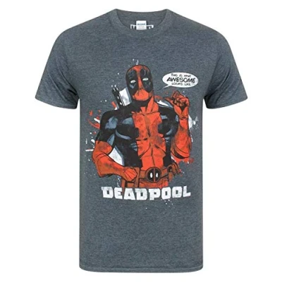 Afbeelding van Deadpool Marvel This is What Awesome Looks Like Men&#039;s T Shirt, Houtskool