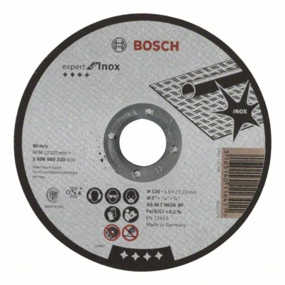Afbeelding van Bosch Accessories 2608600220 Doorslijpschijf recht 125 mm 1 stuk(s) Staal