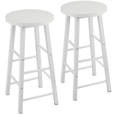 Afbeelding van WOLTU Set van 2 barkrukken, bistrokruk, stabiel en duurzaam stalen frame, MDF zitvlak, zwart + roest, BH130srs