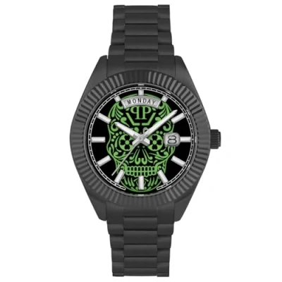 Afbeelding van Philipp Plein Date Superlative Gent PWPNA0724 Horloge Staal Zwart Ø 42 mm