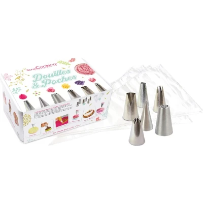 Afbeelding van Scrapcooking set 6 spuitmondjes 8 Spuitzakken