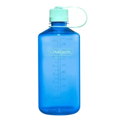 Afbeelding van Nalgene Waterfles, lichte drinkfles van Tritan, BPA vrij, onbreekbaar, voor wandelen, sportschool, 946 ml, smalle opening, korenbloemblauw
