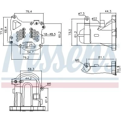 Afbeelding van NISSENS 989313 EGR koeler Zonder onderdruk Bypass FORD: Mondeo 5 Kombi, FOCUS 3, 5, VOLVO: V70 S40 II, PEUGEOT: 308 SW 2, Partner I Van
