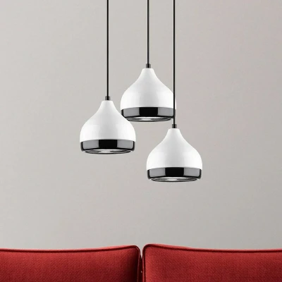 Afbeelding van Yildo 6873 hanglamp, wit/zwart, metaal 3 lamps rond