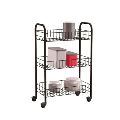 Image de Metaltex Chariot de cuisine avec 3 paniers Siena Noir