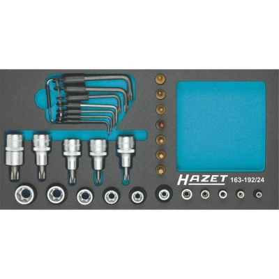 Afbeelding van Hazet 163 192/24 Dopsleutelinzetset 1/4 (6.3 mm), 1/2 (12.5 mm) 24 delig