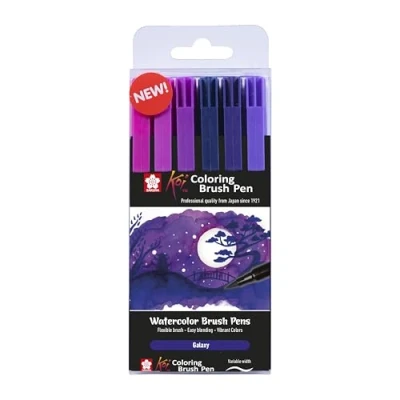 Afbeelding van Sakura Koi Coloring Brush Pen set Galaxy 6 kleuren