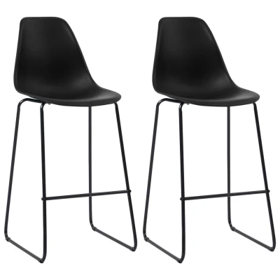 Afbeelding van Barstoelen 2 st kunststof zwart