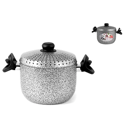 Afbeelding van Home Salt N&#039;Pepper Pastapan, antiaanbaklaag, aluminium, 4 l, zwart/grijs, 20 cm