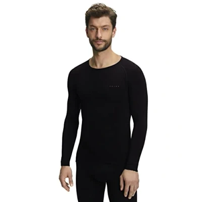 Afbeelding van FALKE heren warm ronde hals technisch ondergoed sport shirt lange mouwen thermisch voor zacht koud weer ademend sneldrogend functioneel garen 1 stuk