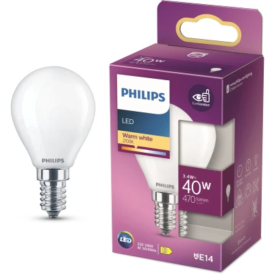 Afbeelding van Philips LED 76343500 lamp Energielabel F (A G) E14 Kogel 4.3 W = 40 Warmwit (Ø x l) 4.5 cm 8.2 1 stuk(s)