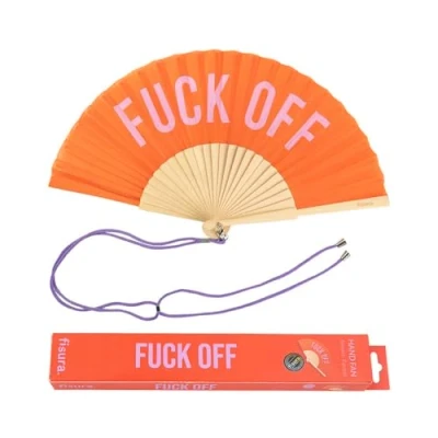 Afbeelding van Houten Waaier Fuck Off/rood