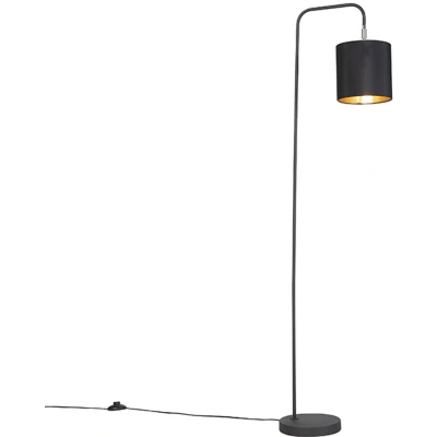 Afbeelding van QAZQA Smart vloerlamp zwart incl. wifi A60 lichtbron Lofty