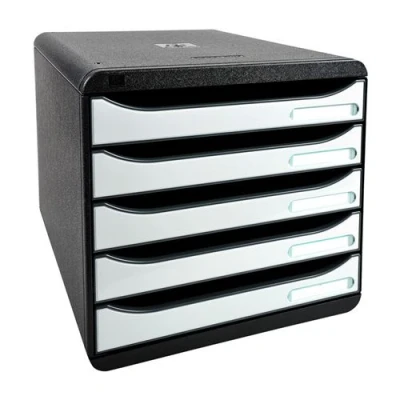 Image de exacompta module de classement big box plus, 5 tiroirs,blanc noir