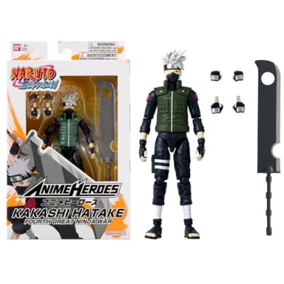 Image de Bandai Anime heroes Naruto Shippuden Figurine Manga 17cm Kakashi Hatake (Fourth Great Ninja War) Licence Officielle articulée Jouet Enfant 4 ans et + 36963