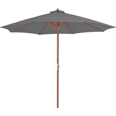 Afbeelding van Parasol met houten paal 300 cm antraciet