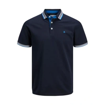 Image de JACK&amp;JONES PLUS JJEPAULOS Polo SS NOOS PLS, Sky Captain/détail : fluo, 4XL grande taille