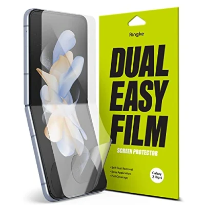Afbeelding van Ringke 2 x Dual Easy displaybeschermfolie compatibel met Samsung Galaxy Z Flip 4 (2022) zelfherstellende PET beschermfolie