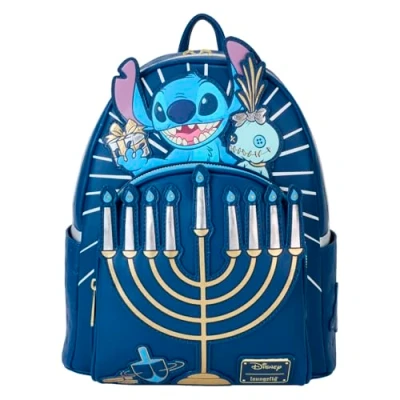Afbeelding van LoungeFly Light Up Menorah Stitch Mini Backpack