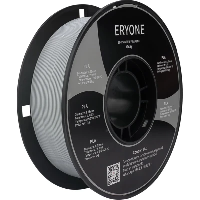 Afbeelding van Eryone Standaard PLA Filament 1.75mm 1kg Voor 3D Printer en Pen Grijs