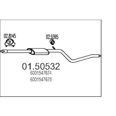 Afbeelding van MTS 01.50532 Middendemper 1810