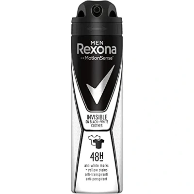 Afbeelding van 6x Rexona Men Deodorant Spray Invisible Black &amp; White 150 ml