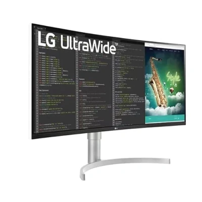 Afbeelding van LG UltraWide 35WN75CN B PC monitor, 35 inch, ultra groot, gebogen, VA paneel, UWQHD resolutie (3440 x 1440), 5 ms 100 Hz, HDR 10, sRGB 99%, AMD FreeSync, kantelbaar, in hoogte verstelbaar, USB C (90