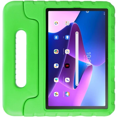 Afbeelding van HappyCase Kinder Tablethoes Geschikt voor Lenovo Tab M10 Plus/FHD Plus Kindvriendelijke Hoes Beschemhoes Kinderhoes met Handvat en Standaard Groen