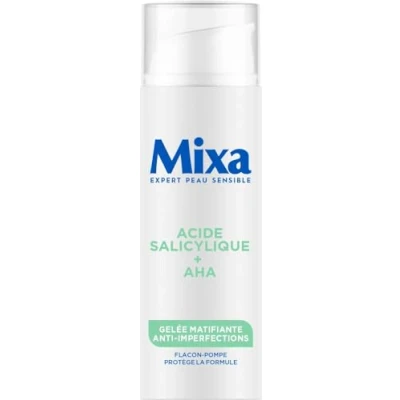 Image de Mixa Gelée Matifiante Anti Imperfections à l&#039;Acide Salicylique + AHA Peaux Grasses et Acnéiques Contrôle du Sébum Texture Sorbet Légère Rafraîchissante Flacon Pompe Antioxydant 50 ml