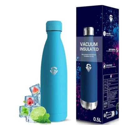 Afbeelding van Grsta 500 ml thermosfles, BPA vrij, kinderfles, lekvrij, roestvrijstalen fles, houdt 12 uur warm/24 koud, drinkfles voor scholen, kantoren, koffie