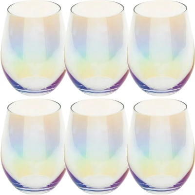 Afbeelding van Set van 6x stuks tumbler glazen parelmoer Fantasy 540 ml glas Drinkglazen Waterglazen