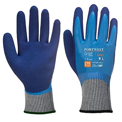 Afbeelding van Portwest Liquid Pro HR AP81B4RL snijhandschoen, maat L, blauw