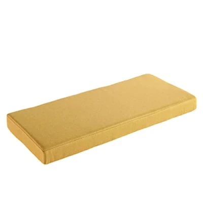 Afbeelding van AFEBOO 2/3 zits bankkussen, voor binnen of buiten, antislip, zacht, wasbaar, terras, keuken, eetkamer (geel, 60 x 35 5 cm)