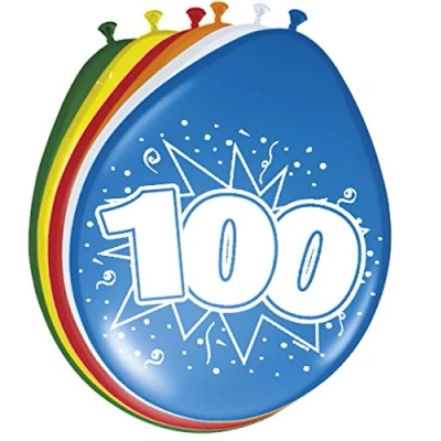 Afbeelding van Ballon 100 jaar 8 stuks