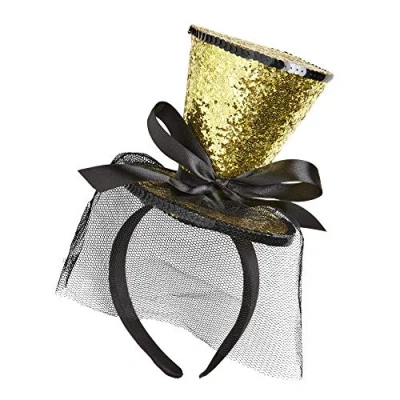 Afbeelding van Widmann Minicilinder Glitter haarband met strik en sluier, hoed, hoofdtooi, accessoire