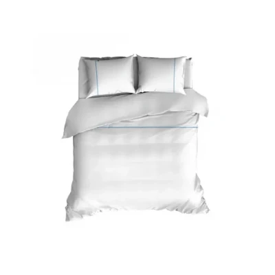 Afbeelding van Romanette Duchesse flanel dekbedovertrek Wit/Blue 1 persoons (140x200/220 cm + sloop)