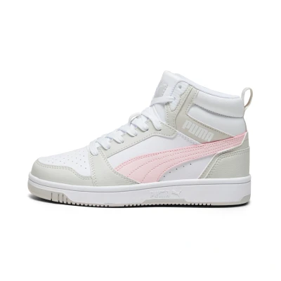 Afbeelding van PUMA Rebound V6 Mid Sneakers Youth, Roze/Grijs/Wit, Maat 39