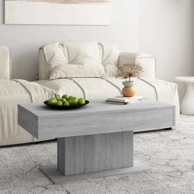Afbeelding van Salontafel 96x50x45 cm bewerkt hout grijs sonoma eikenkleurig