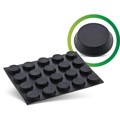 Afbeelding van InLine® Rubberen glijders, plat, zelfklevend, 12 mm, zwart, 20 stuks