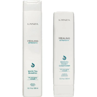 Afbeelding van Lanza Healing Strength White Tea Shampoo 300ml + Manuka Honey Conditioner 250ml bundel/set/pakket