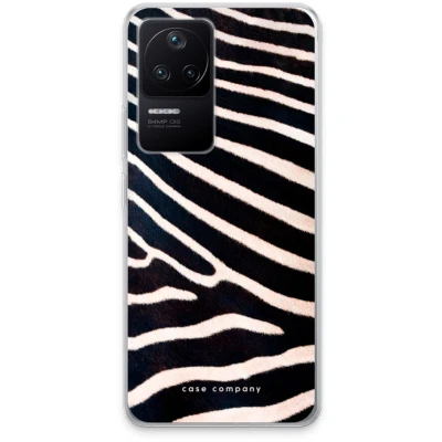Afbeelding van Case Company® hoesje geschikt voor Xiaomi Poco F4 Zebra Soft Cover Telefoonhoesje Bescherming aan alle Kanten en Schermrand