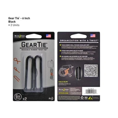 Afbeelding van Nite Ize Gear Tie 6&quot; Zwart 2 Stuks
