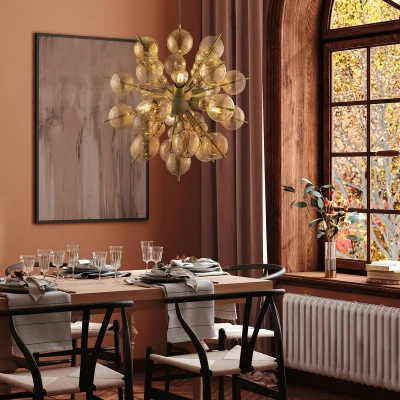 Afbeelding van Maytoni Bolla hanglamp glas messing/barnsteen