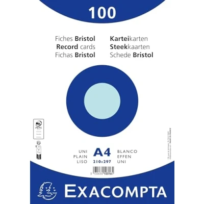Image de Paquet 100 fiches sous film bristol uni 210x297mm