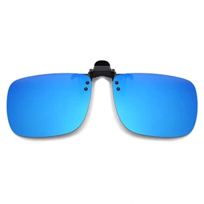 Afbeelding van JM Clip Gepolariseerde zonnebril met frameloze Flip Up glazen voor brillen …, blauw, Blauw