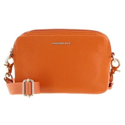 Afbeelding van MANDARINA DUCK Leren Schoudertas Mellow Leather Crossbody Camera Bag Marmalade Oranje