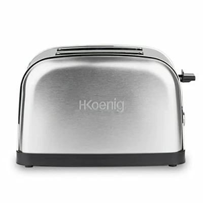 Afbeelding van H.Koenig Toas7 Broodrooster, 2 sneden, roestvrij staal, 7 bruiningsniveaus, ontdooien, snel en gelijkmatig, brood gebak, eenvoudige reiniging, 850 W
