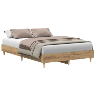 Afbeelding van vidaXL Bedframe zonder matras spaanplaat ambachtelijk eikenkleurig